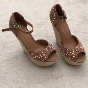 Studded wedge sandals